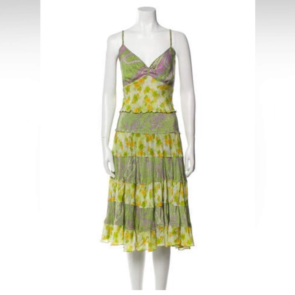 Etro printed midi silk dress